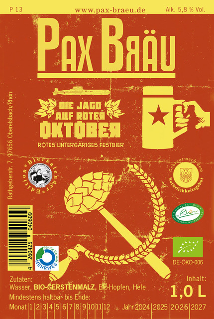 Etikett Die Jagd auf roter Oktober-Festbier